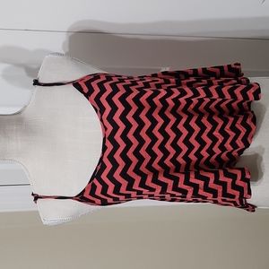 AMERICAN DREAM ORANGE BLACK CHEVRON CROP TOP SZ M IN GREAT CONDITION